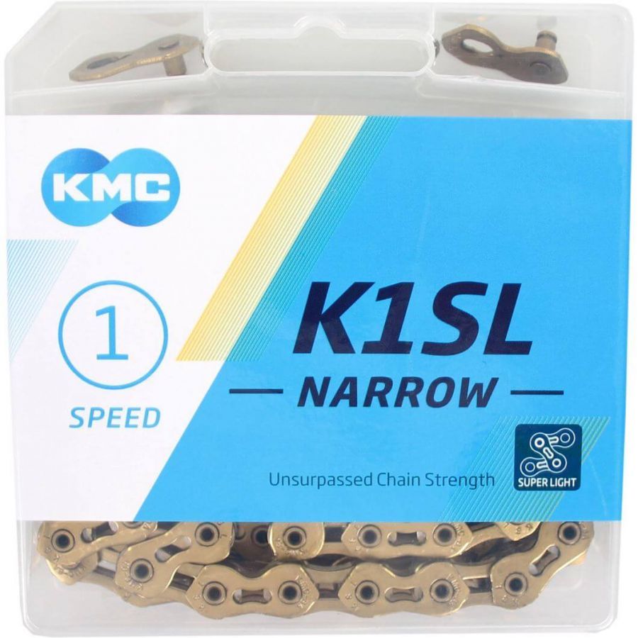 KMC K1SL narrow 3/32" ketting goud en zilver